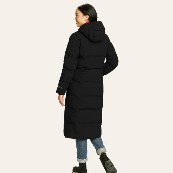 ✨NWT Eddie Bauer Black Glacier Peak Seamless Stretch Down Duffle Coat ✨ - Picture 2 of 7